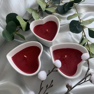 Bougie coeur en céramique