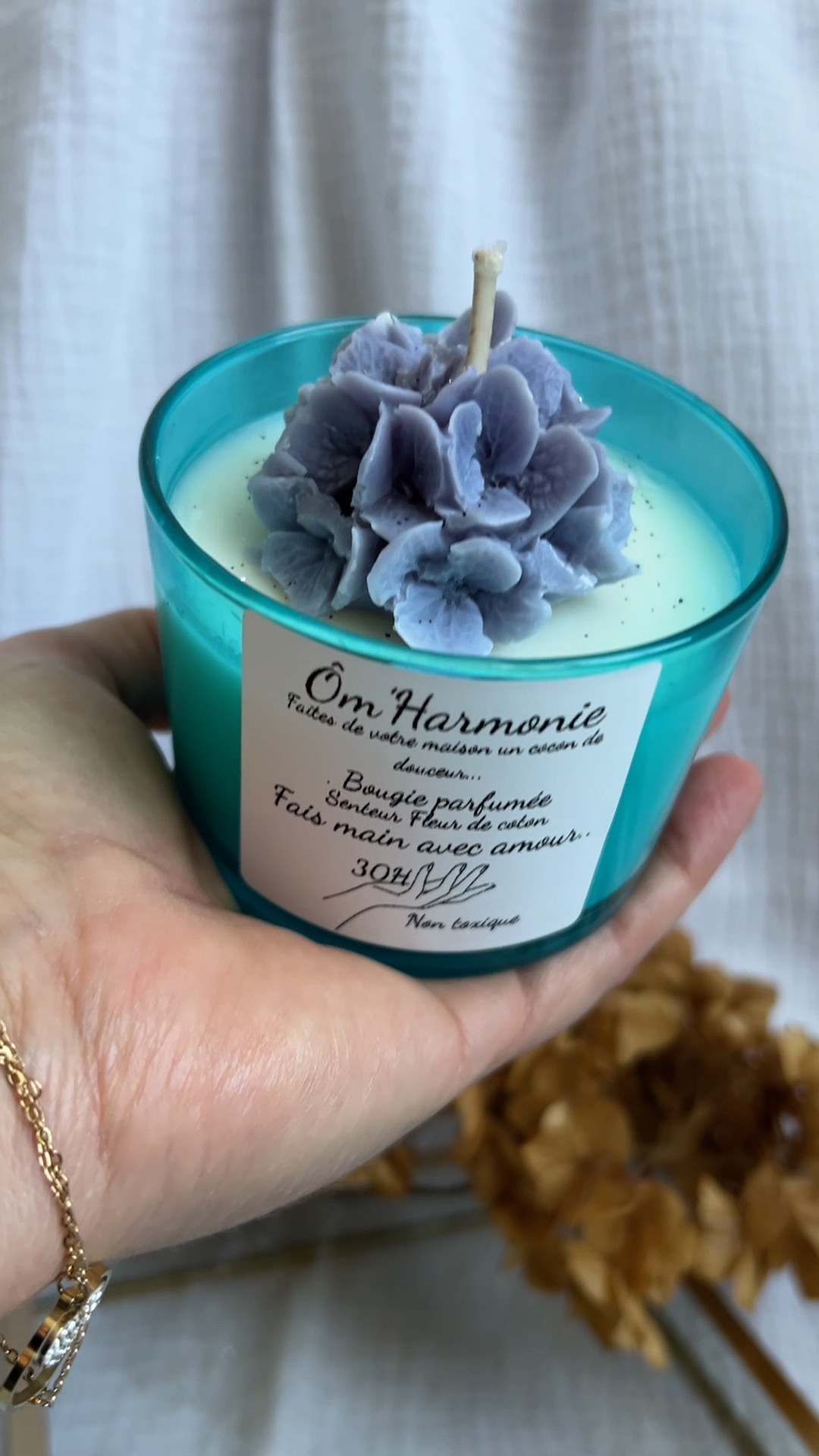 Bougie Fleur de Coton Romantique – Image 1