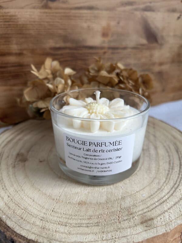 Bougie décorative parfumée Lait de riz cerisier